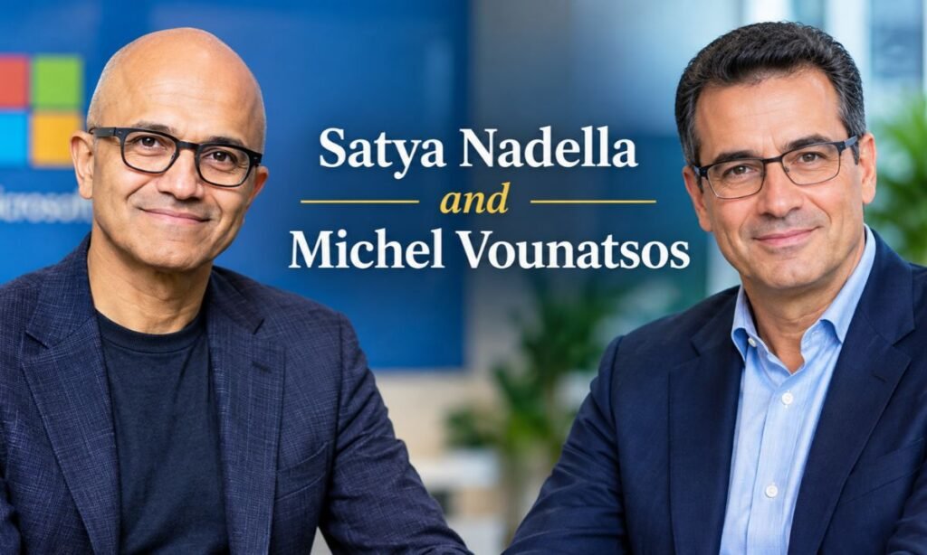 Satya Nadella and Michel Vounatsos