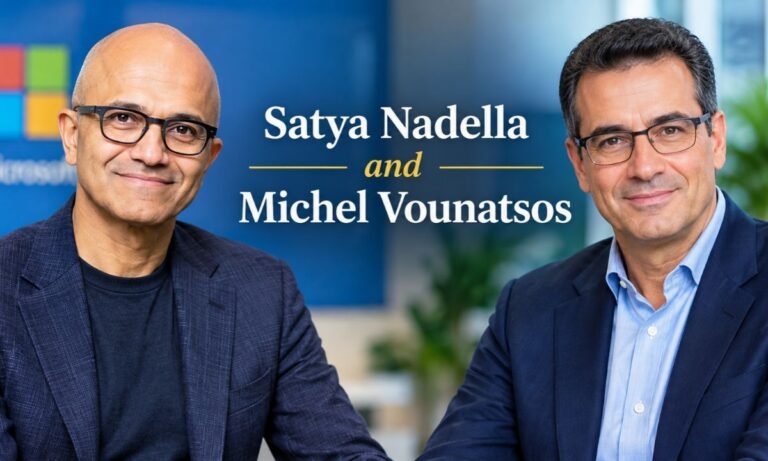 Satya Nadella and Michel Vounatsos